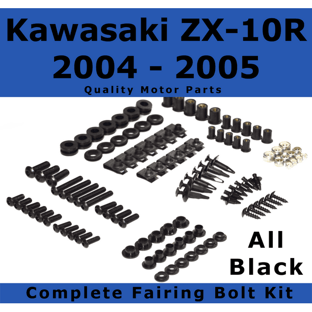 and Hardware Fasteners Black Complete Motorcycle Fairing Bolt Kit Kawasaki 2004-2005 ZX-10R ZX 1000E Body Screws